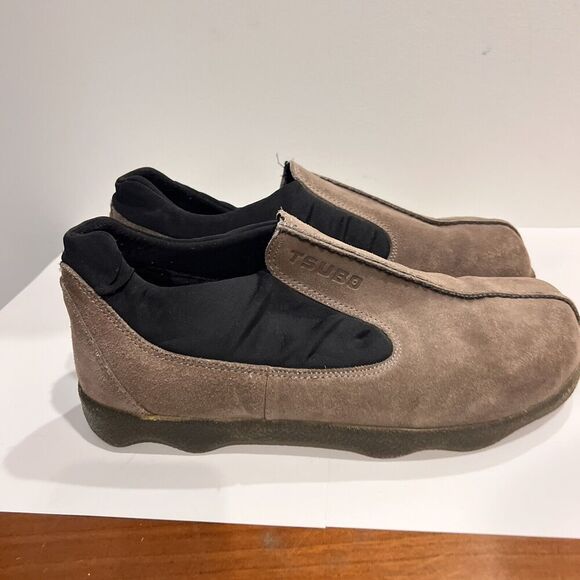 Tsubo Beige Gray Suede Slip On Shoes Mens 11 EU 45 Neoprene Comfort Spain Casual - Picture 6 of 10